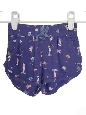 K1060 * Roxy Girls Beach Print Shorts Blue Size 2